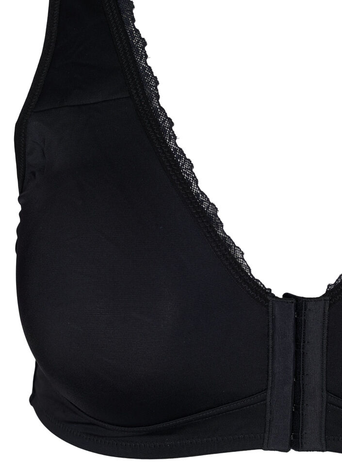 Bra with front closure, Black, Packshot image number 2