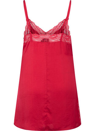 Nightgown with lace and slits, Rhubarb, Packshot image number 1