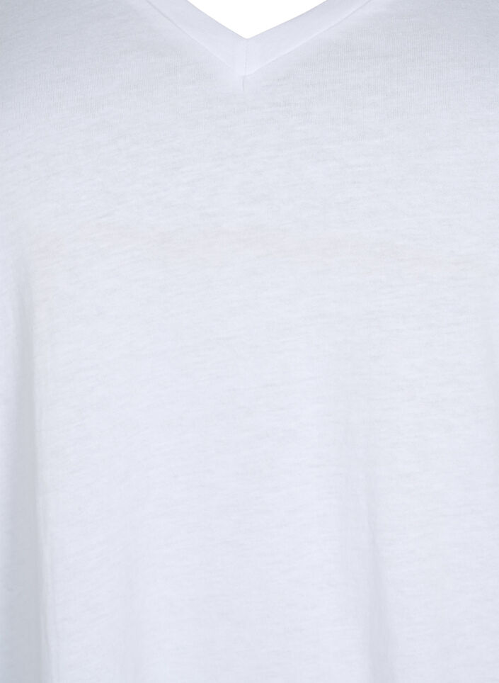 2-pack t-shirt with v-neckline, Bright White / Black, Packshot image number 2
