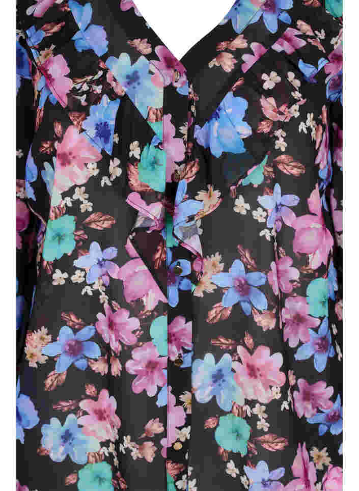 Floral blouse with tassel details, Bright Fall Print, Packshot image number 2