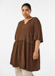 Tunic with crinkled texture and 1/2 sleeves, Brown, Model image number 0