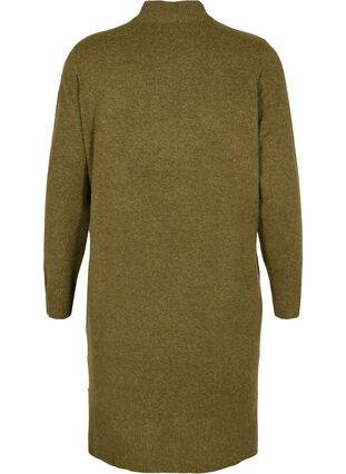 High neck knit dress with slit, Fir Green Mel., Packshot image number 1
