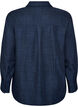 Loose shirt with V-neck, Blue, Packshot image number 1