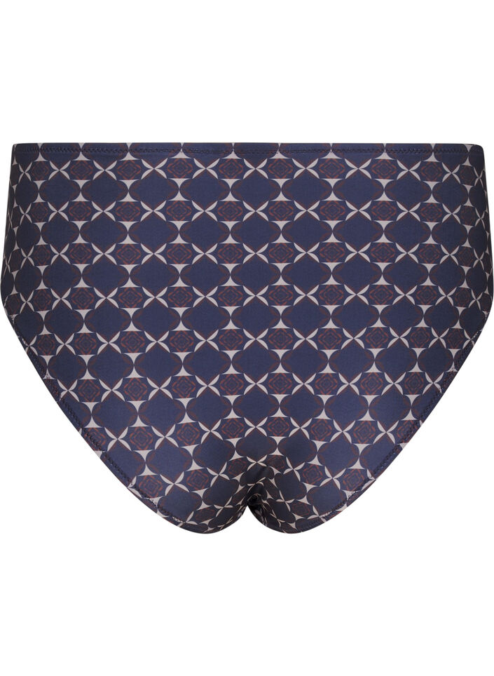 High-waisted bikini bottoms with print, Blue, Packshot image number 1