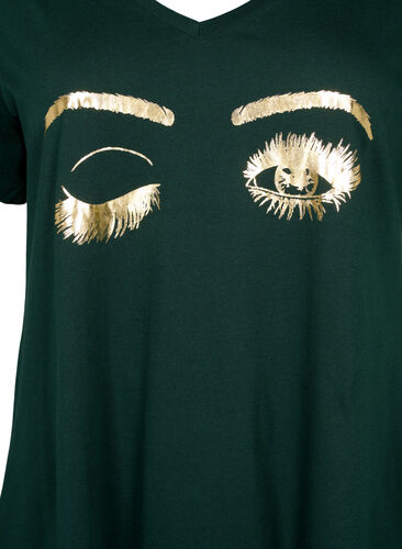Organic cotton nightdress with V-neck , Scarab W. Eyes, Packshot image number 2