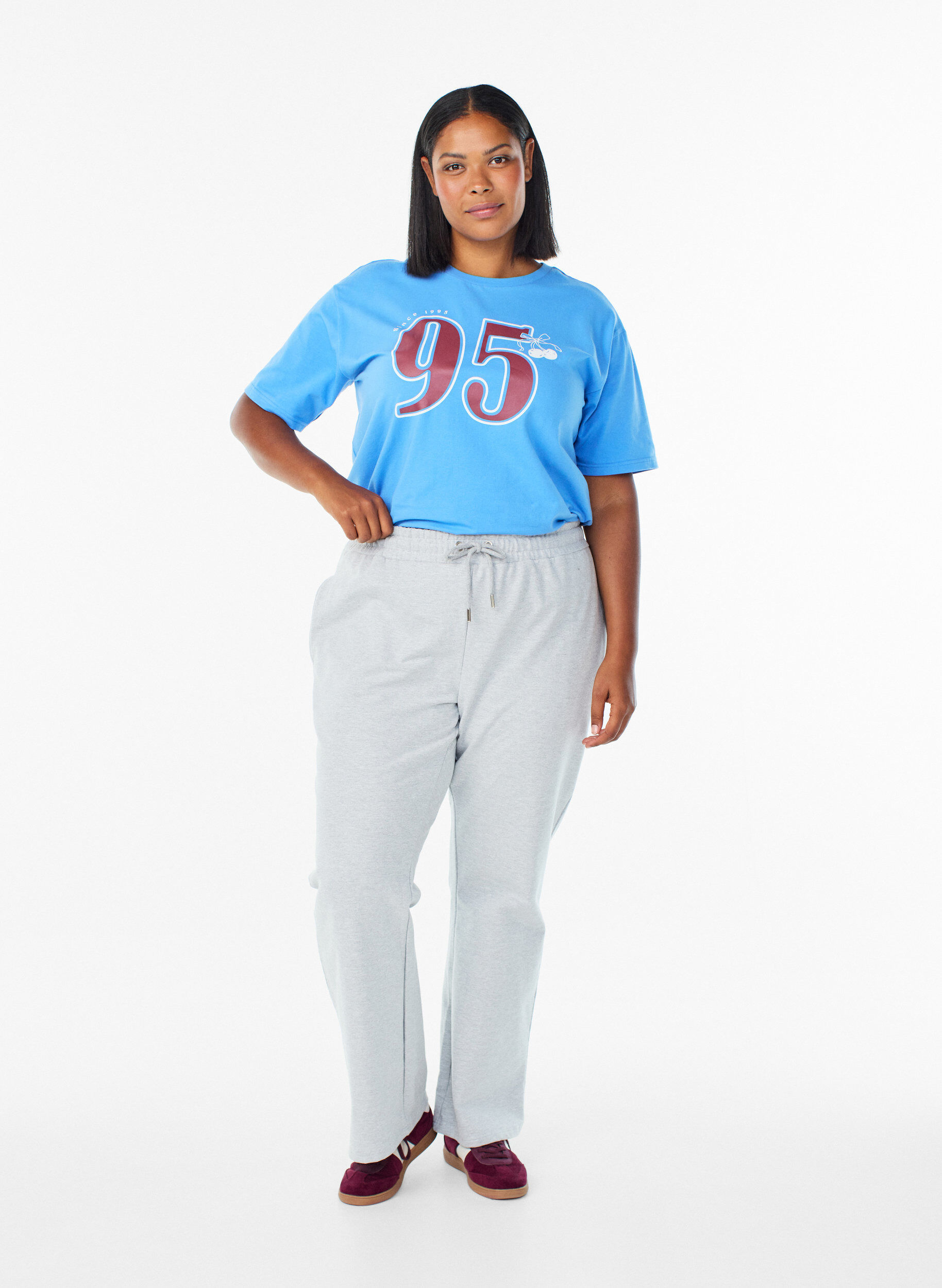 Zizzifashion Sporty t-shirt in organic cotton, Blue, Model image number 1