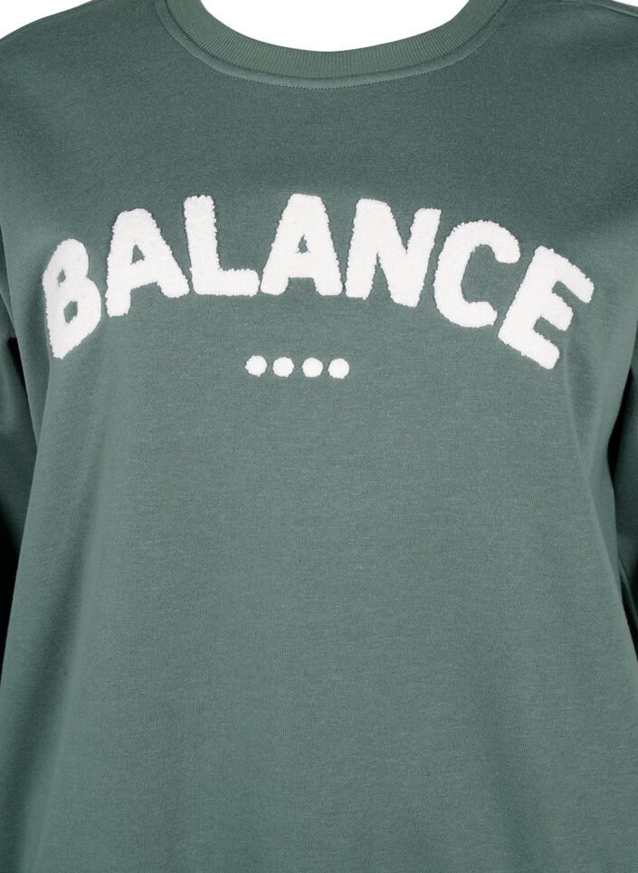Sweatshirt with terry text, Green, Packshot image number 2
