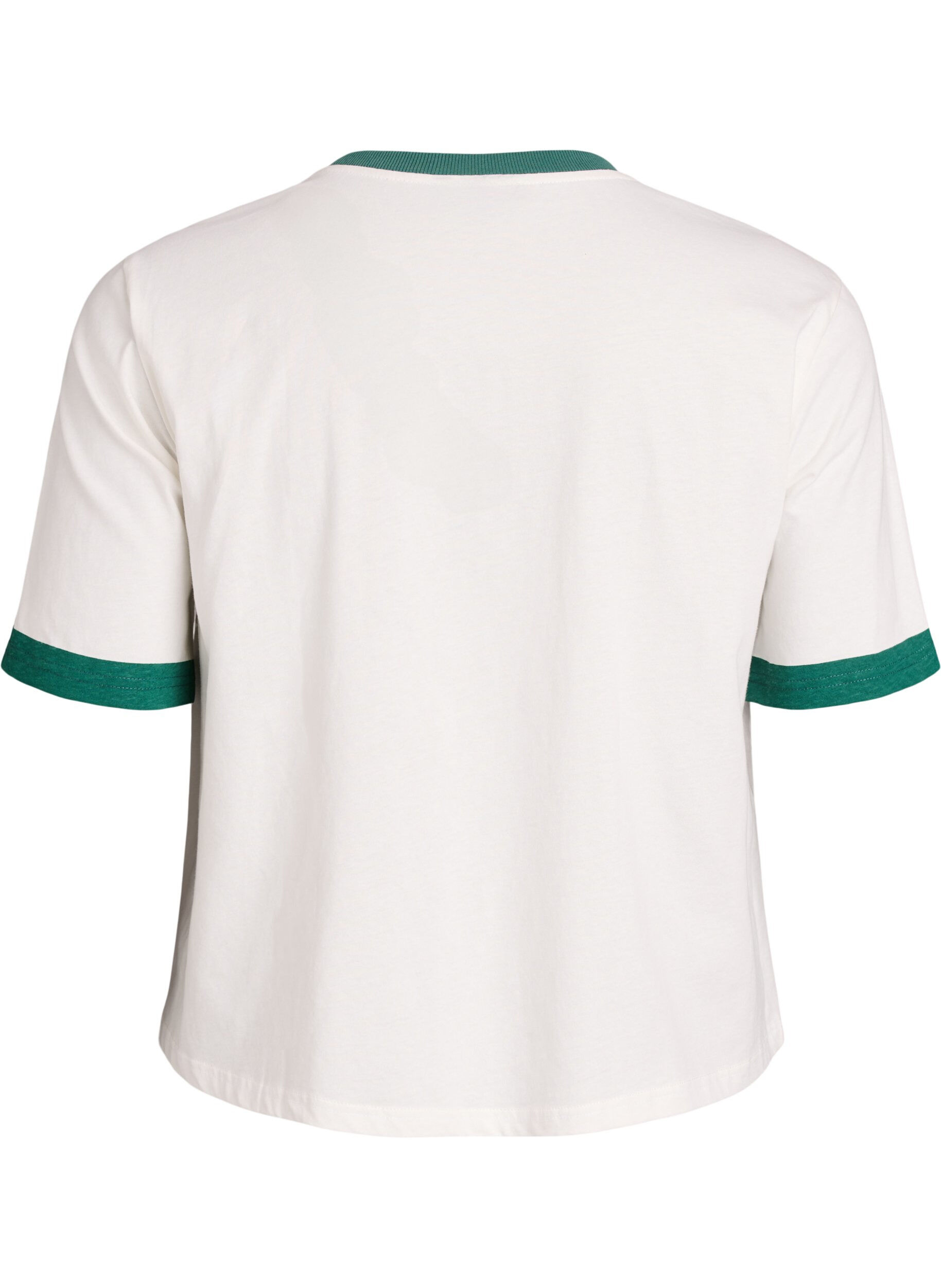 Zizzifashion Cotton T-shirt with text print and boxy fit, White, Packshot image number 1