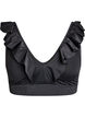Bikini top with ruffle details, Black, Packshot image number 0
