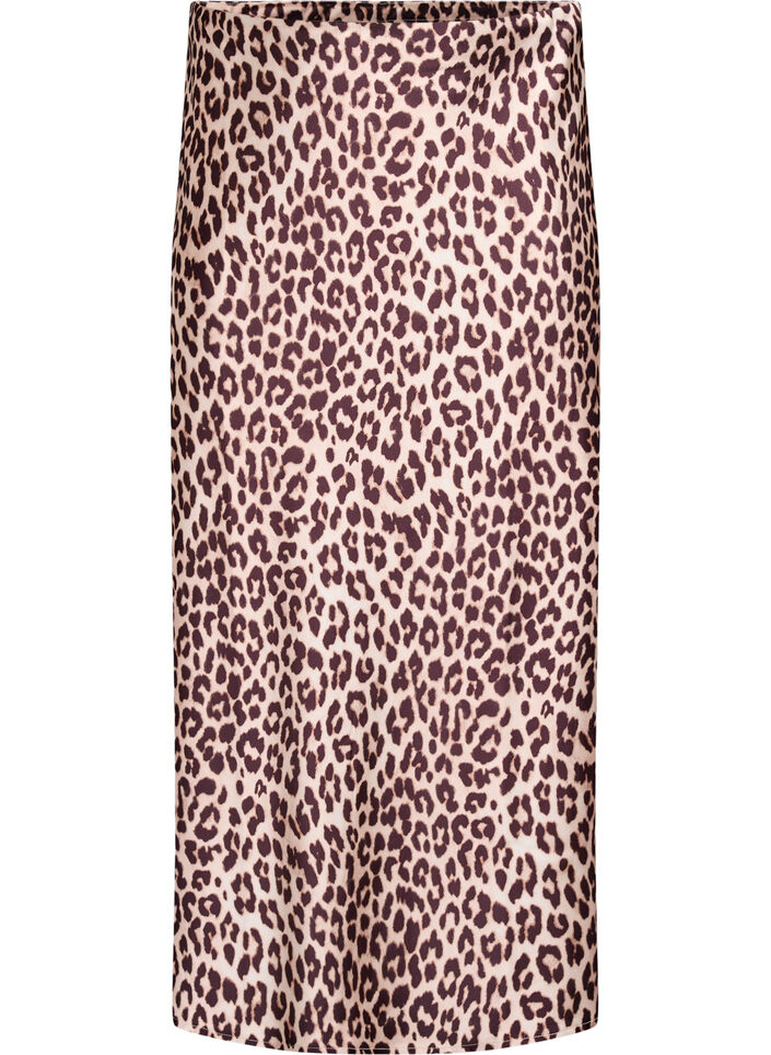 Satin midi skirt, Brown, Packshot image number 0