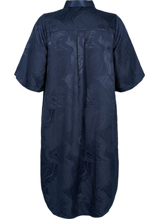 Long shirt dress with tone-on-tone pattern, Night Sky, Packshot image number 1