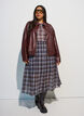 Checked mesh blouse, Blue, Model image number 1