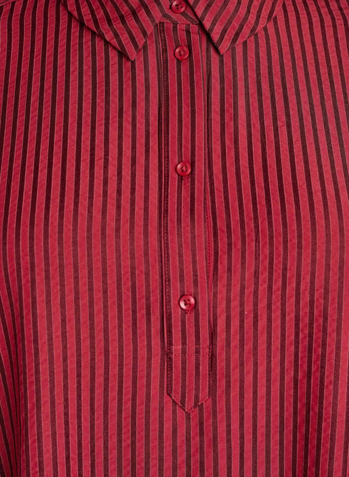 Striped shirt with button detail on the back, Red, Packshot image number 2