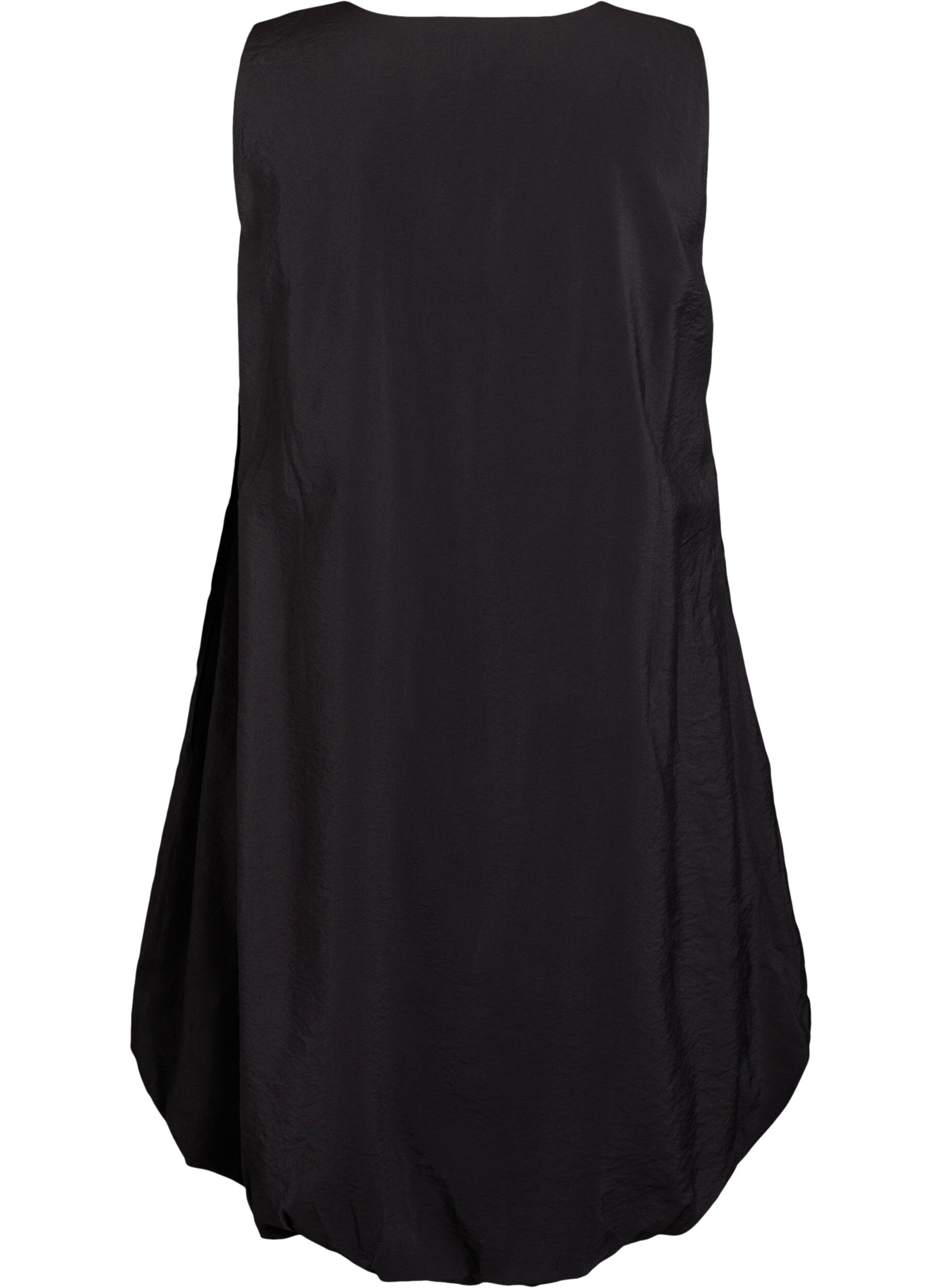 Zizzifashion Knee-length balloon dress with pockets, Black, Packshot image number 1