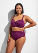 Padded bikini top with ring detail, Purple, Model image number 1