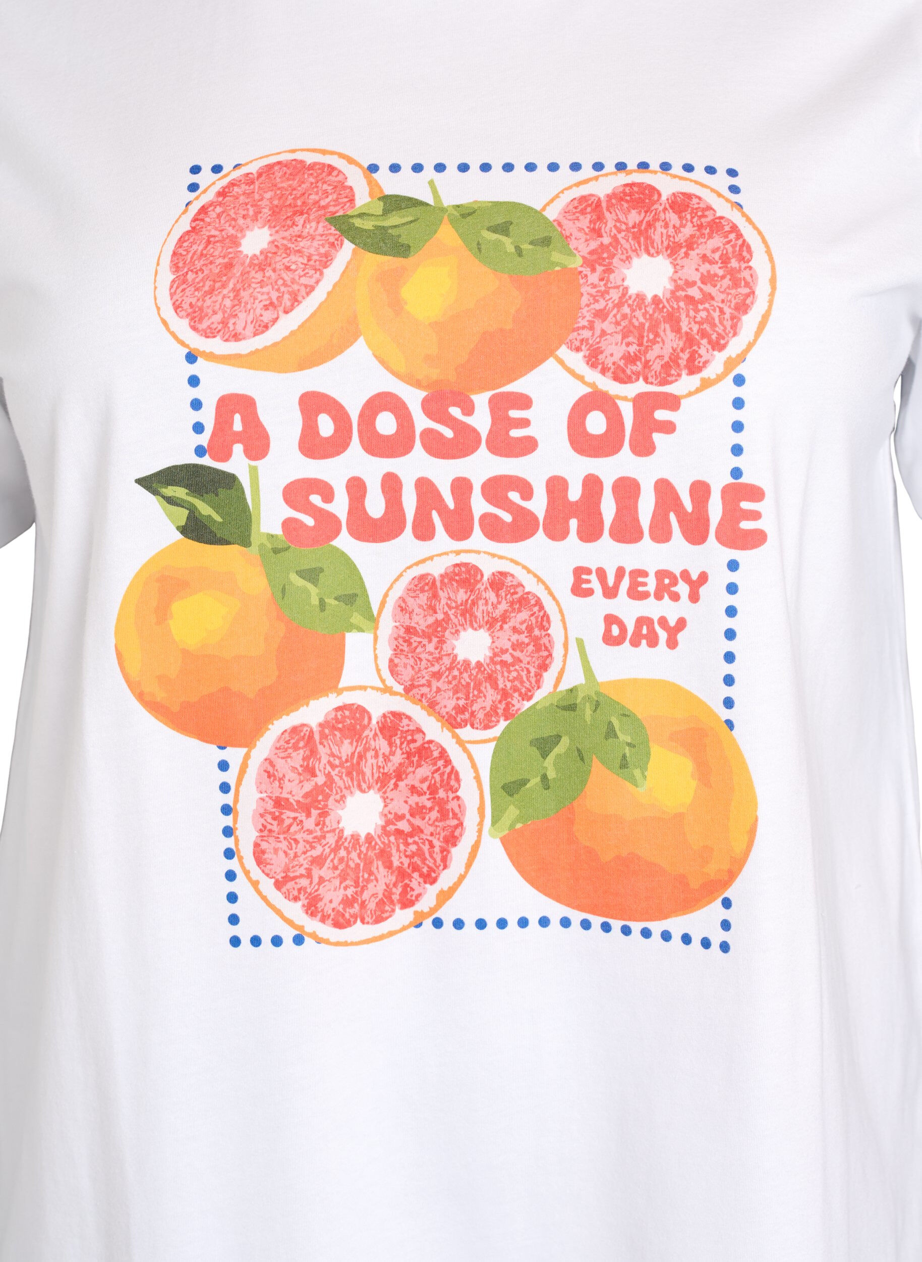 ZizzifashionOrganic cotton T-shirt with citrus motif, White, Packshot image number 2