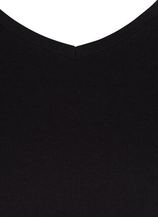 Basic plain cotton t-shirt, Black, Packshot image number 2