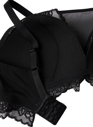 Bra with lace and soft padding, Black, Packshot image number 3