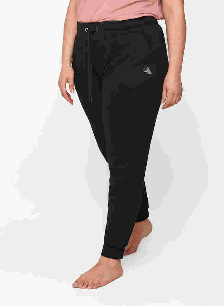 Loose fitness trousers with pockets, Black, Model