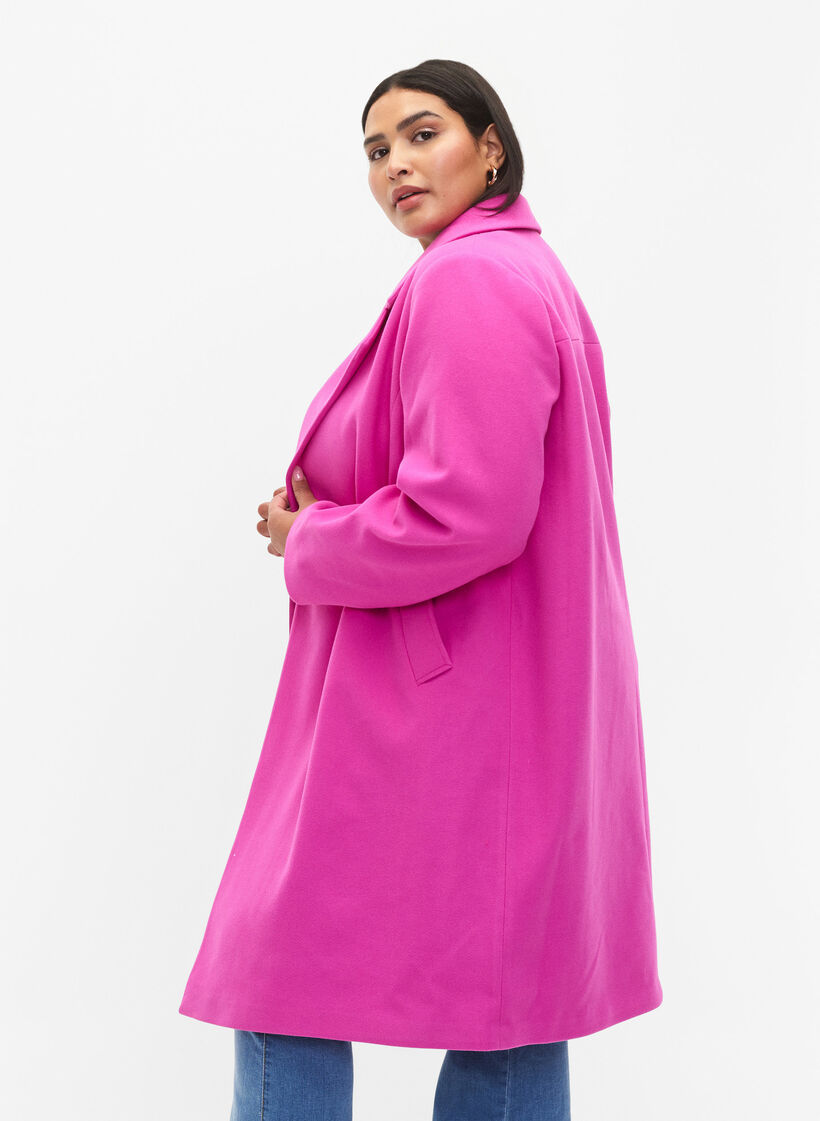 Coat with double-breasted button closure - Pink - Sz. 42-60 - Zizzifashion