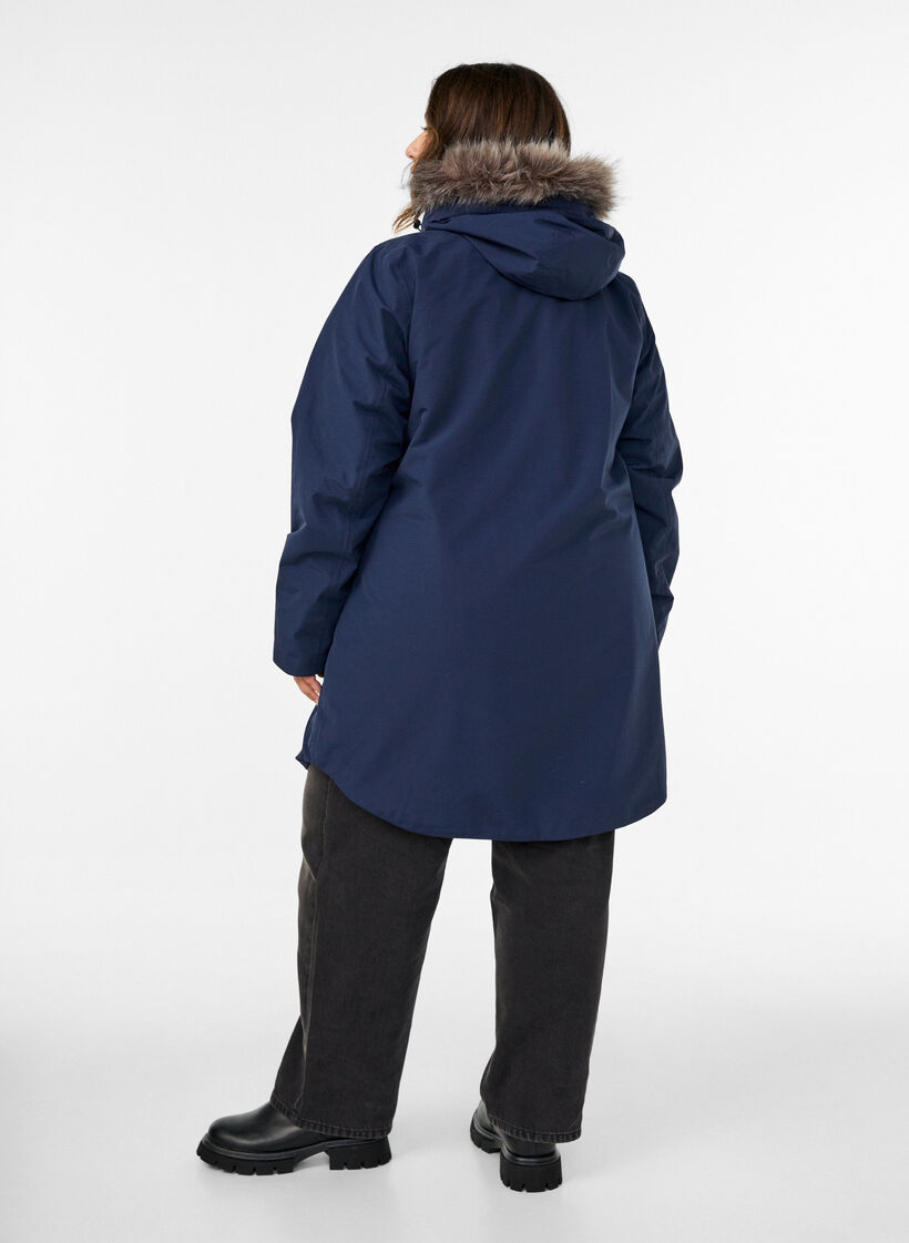 Waterproof hooded parka, Blue, Model image number 2