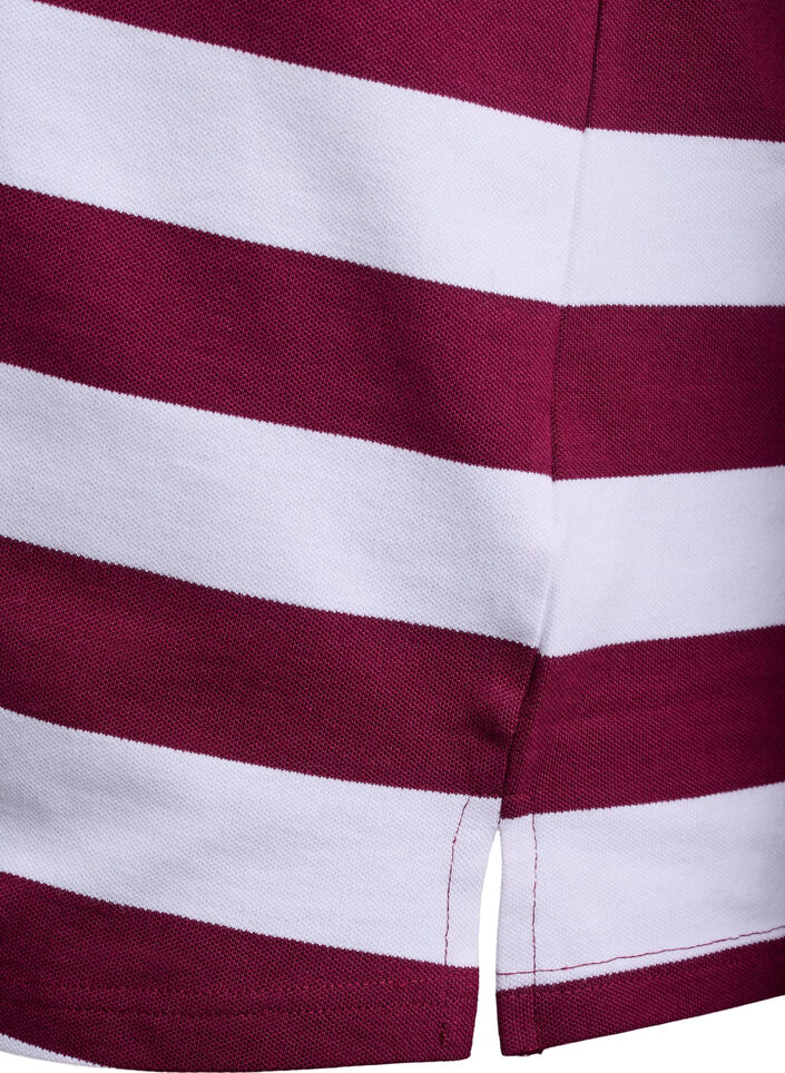 Striped polo shirt with long sleeves, White, Packshot image number 3