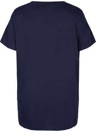 Oversize sleep T-shirt in organic cotton, Night Sky Text, Packshot image number 1