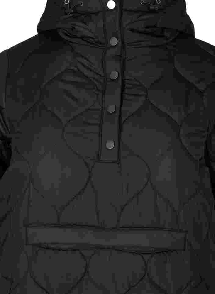 Quilted thermal anorak with a hood, Black, Packshot image number 2