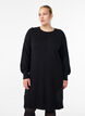 Short knitted dress with raglan sleeves and a centre seam, Black, Model image number 0