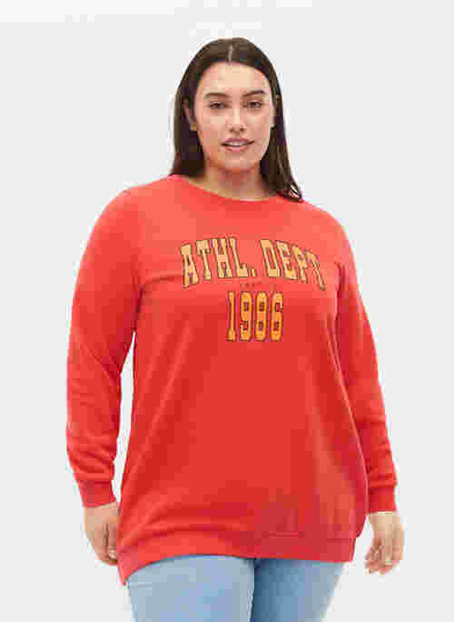 Long sweatshirt with text print