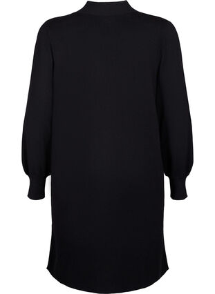 Long knitted cardigan with pockets, Black, Packshot image number 1