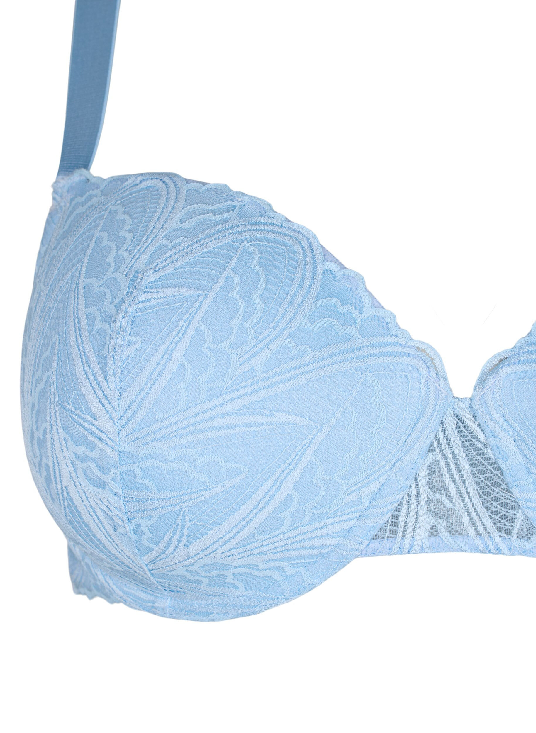 Zizzifashion Molded lace bra with underwire, Light Blue, Packshot image number 2