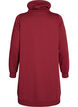 Short sweatshirt dress with high collar and pockets, Red, Packshot image number 1