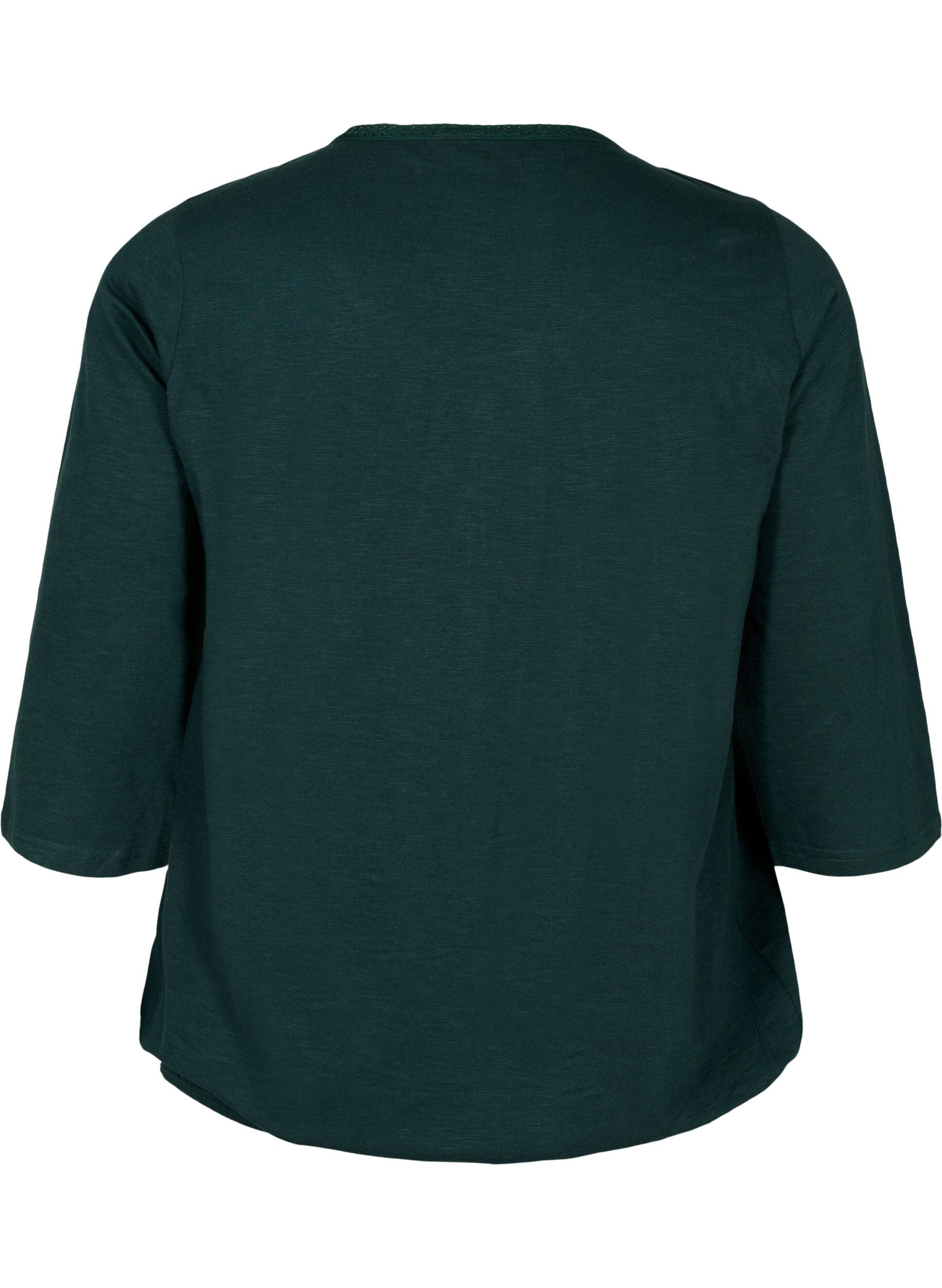 Zizzifashion Cotton top with 3/4 sleeves, Scarab, Packshot image number 1