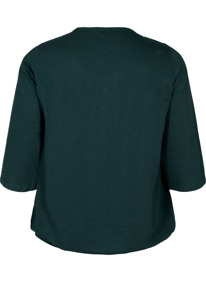 Cotton top with 3/4 sleeves, Scarab, Packshot image number 1