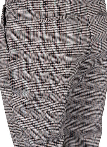 Cropped Maddison trousers with checked pattern, Beige Brown Check, Packshot image number 3