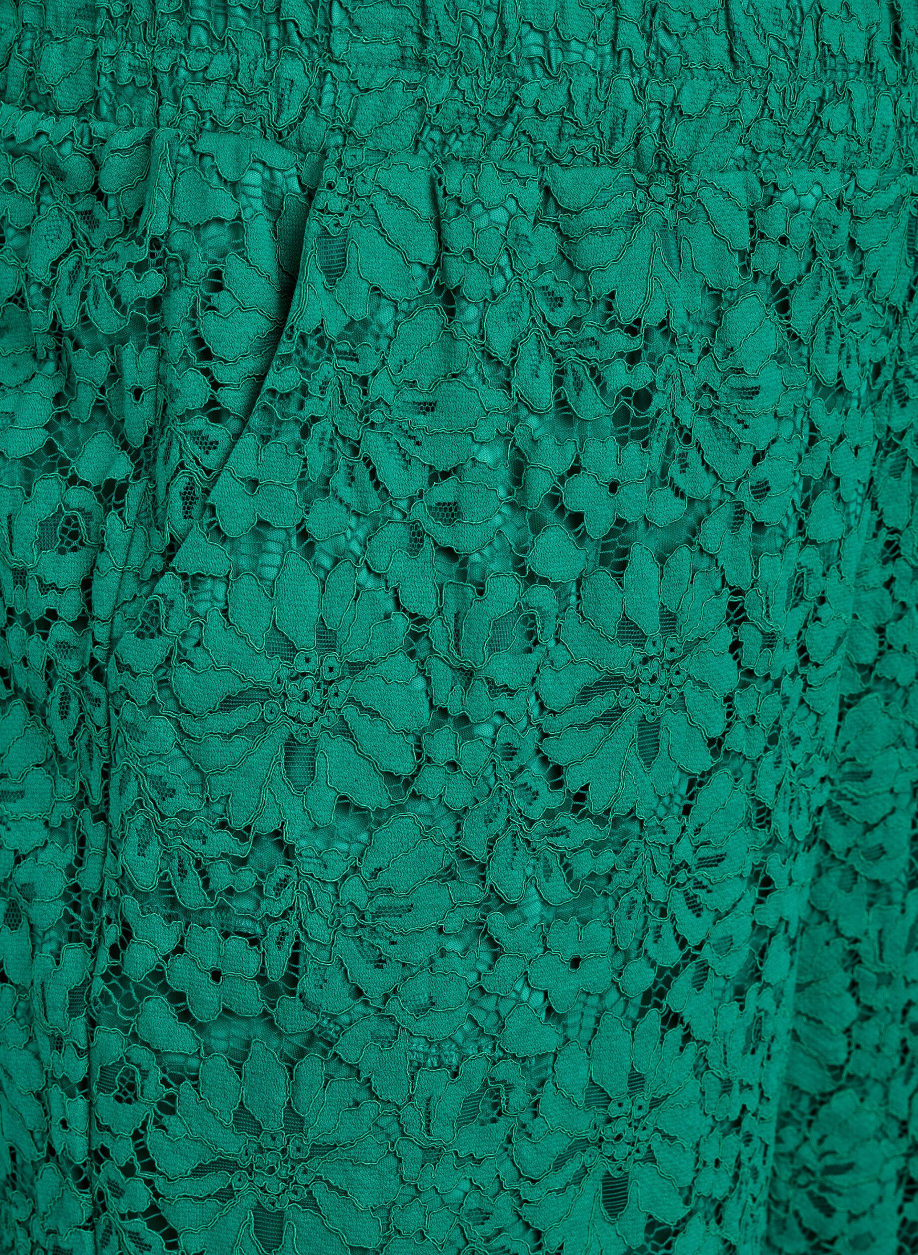 Zizzifashion Lace trousers with a high waist and pockets, Green, Packshot image number 2