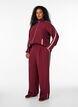 Sporty trousers with straight legs and side stripes, Dark Bordeaux, Model image number 0