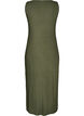 Sleeveless ribbed dress in viscose, Green, Packshot image number 1