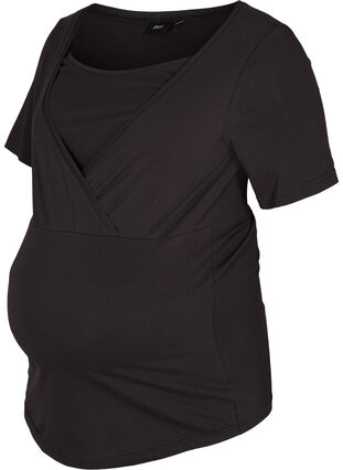 Maternity T-shirt in cotton, Black, Packshot image number 0