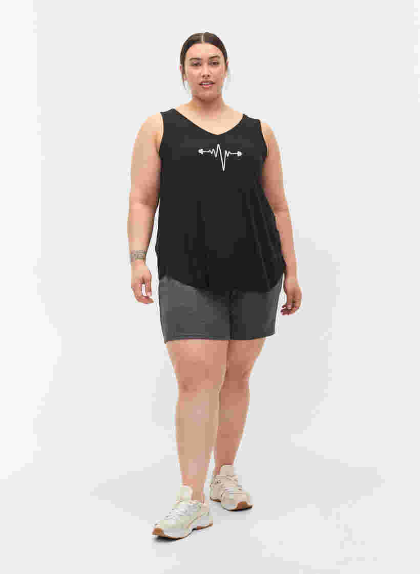 Drawstring workout shorts, Dark Grey Melange, Model image number 3