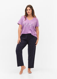 Cotton pajama pants with print, Night Sky Dot, Model