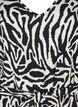 Short dress with 3/4 sleeves and zebra print, Black, Packshot image number 2