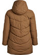 Mid-length puffer jacket with hood, Brown, Packshot image number 1