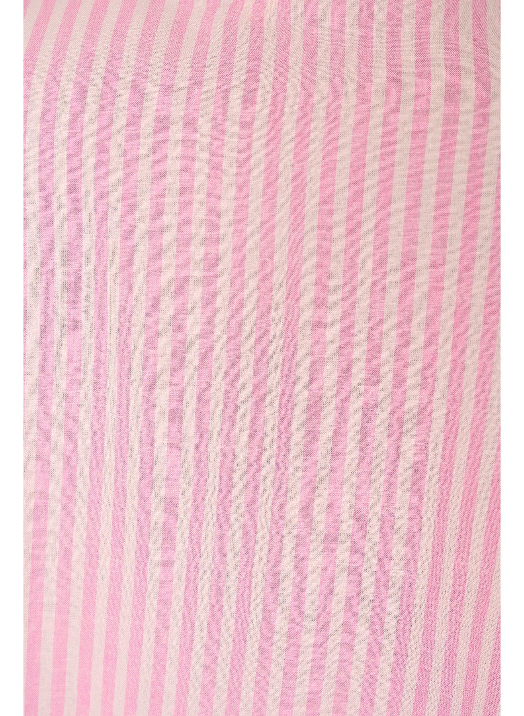 ZizzifashionViscose and linen blouse with ruffle sleeves, Pink, Packshot image number 2
