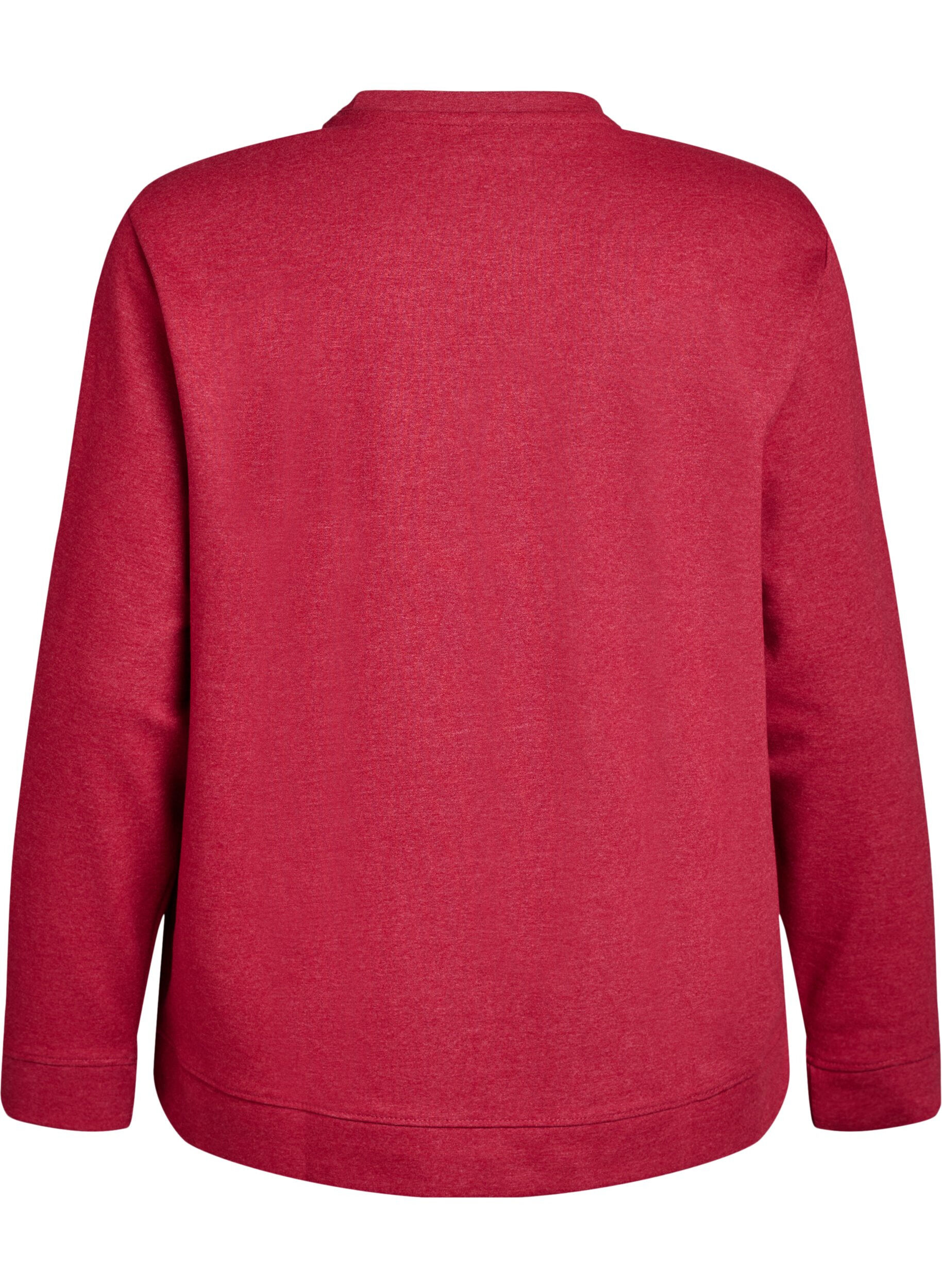 Zizzifashion Sweatshirt with crew neck, Red, Packshot image number 1