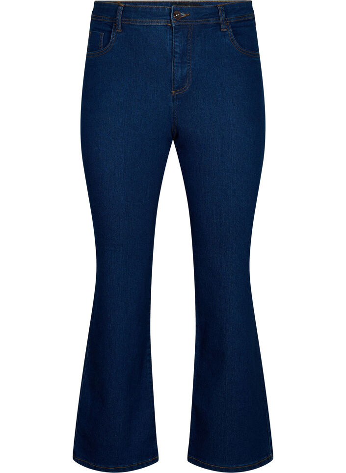 High waisted jeans with bootcut, Blue, Packshot image number 0