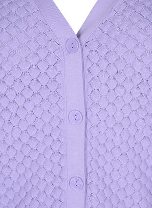 Patterned cotton cardigan, Lavender, Packshot image number 2
