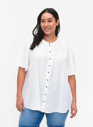 Short-sleeved shirt with dotted pattern, Snow White, Model image number 0