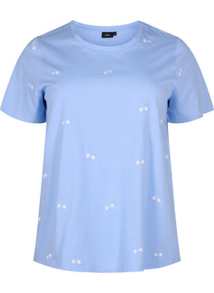 Organic cotton T-shirt with bows, Serenity W. Bow Emb., Packshot image number 0